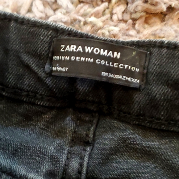 Zara black flower embellished ankle jeans - Picture 4 of 11